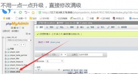 数据库修改羽翼满级